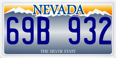 NV license plate 69B932