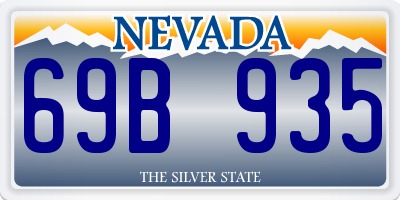 NV license plate 69B935