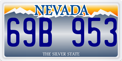 NV license plate 69B953