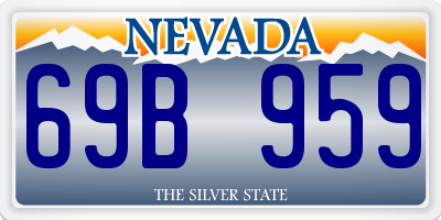 NV license plate 69B959