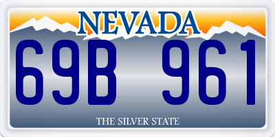 NV license plate 69B961