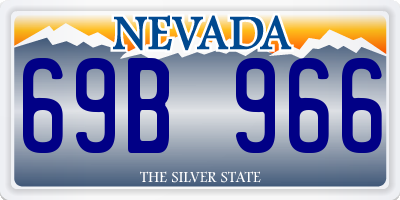 NV license plate 69B966