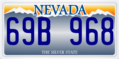 NV license plate 69B968