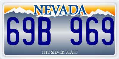 NV license plate 69B969