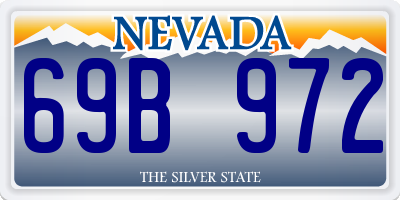 NV license plate 69B972