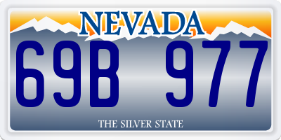 NV license plate 69B977