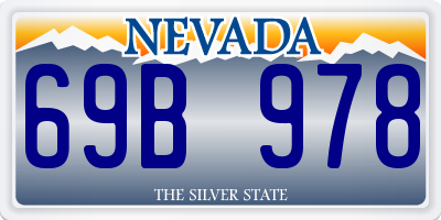 NV license plate 69B978