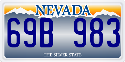 NV license plate 69B983
