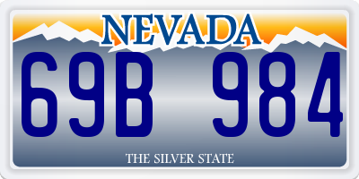 NV license plate 69B984