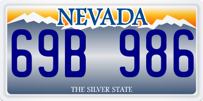 NV license plate 69B986