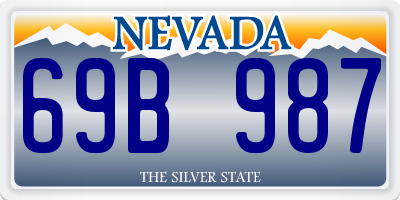 NV license plate 69B987