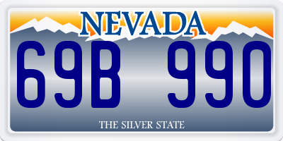 NV license plate 69B990