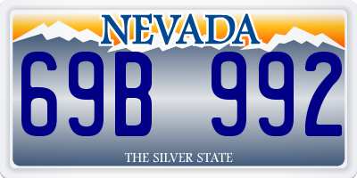 NV license plate 69B992