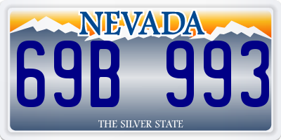 NV license plate 69B993