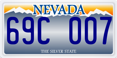 NV license plate 69C007