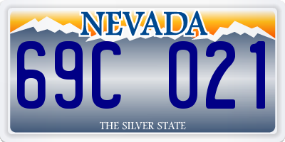 NV license plate 69C021
