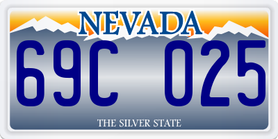 NV license plate 69C025
