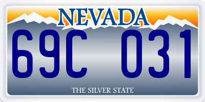 NV license plate 69C031