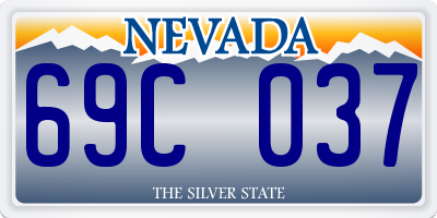 NV license plate 69C037