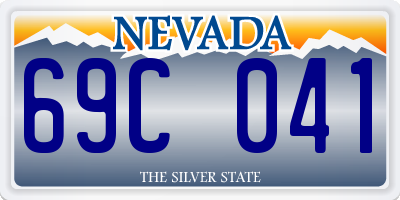 NV license plate 69C041