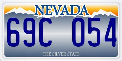 NV license plate 69C054