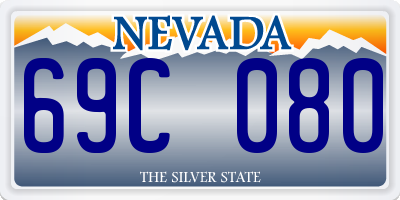 NV license plate 69C080