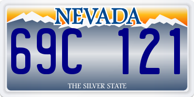 NV license plate 69C121