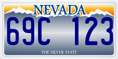 NV license plate 69C123