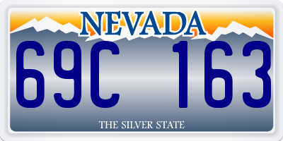 NV license plate 69C163