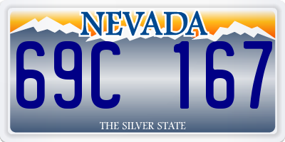 NV license plate 69C167