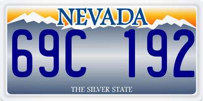NV license plate 69C192