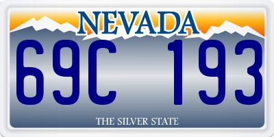 NV license plate 69C193