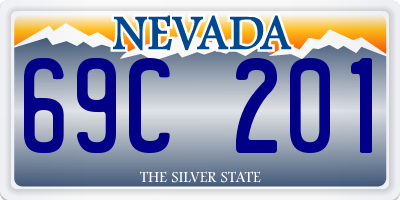 NV license plate 69C201