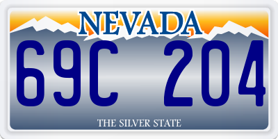 NV license plate 69C204