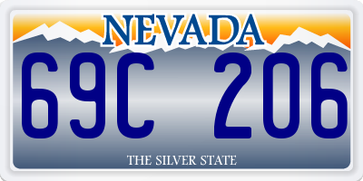 NV license plate 69C206