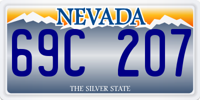 NV license plate 69C207