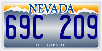 NV license plate 69C209