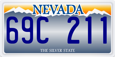 NV license plate 69C211