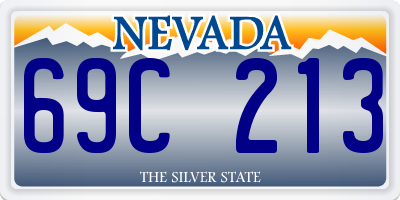 NV license plate 69C213