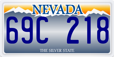 NV license plate 69C218