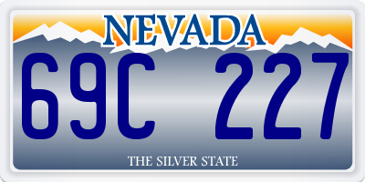 NV license plate 69C227