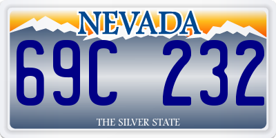 NV license plate 69C232