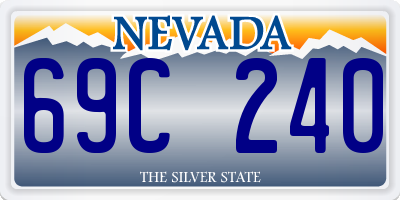 NV license plate 69C240