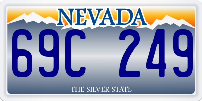 NV license plate 69C249