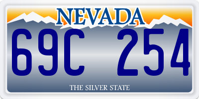 NV license plate 69C254