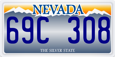 NV license plate 69C308