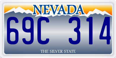 NV license plate 69C314
