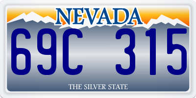 NV license plate 69C315