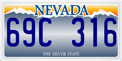 NV license plate 69C316