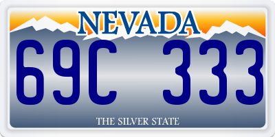 NV license plate 69C333